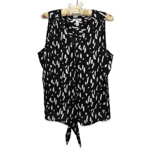 Nine West sleeveless black and white shirt size medium